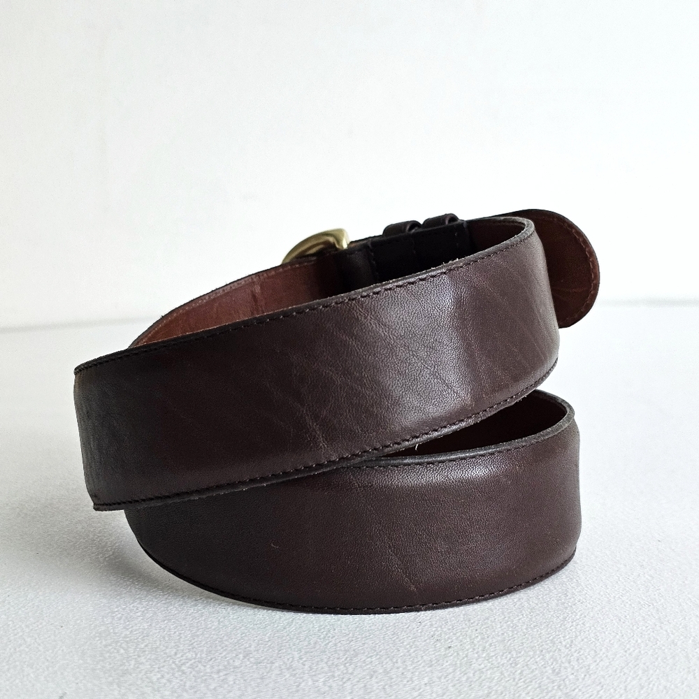 Coach Vintage Brown Leather Belt | Medium | Solid Brass Buckle | Handcrafted - Picture 3 of 16